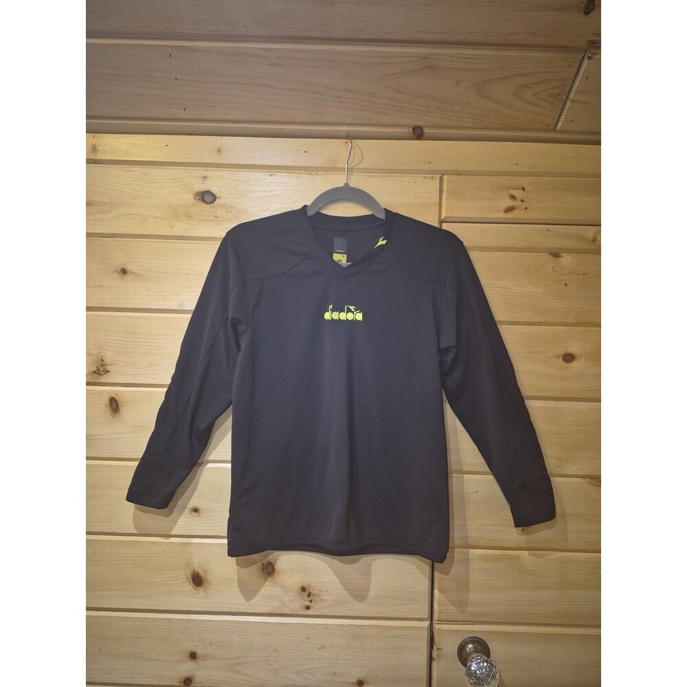 DIADORA DIADRY LONG SLEEVE BLACK ARM/ELBOW PADDED SOCCER SHIRT Youth M